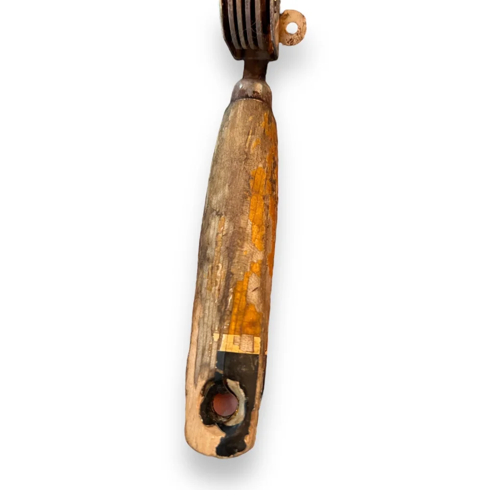 Vintage Rustic A & J Black & Brown Handle Knife Sharpener Retro Kitchen Gadget